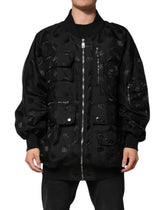 Dolce & Gabbana Black Cargo Windbraker Logo Mania Jacket